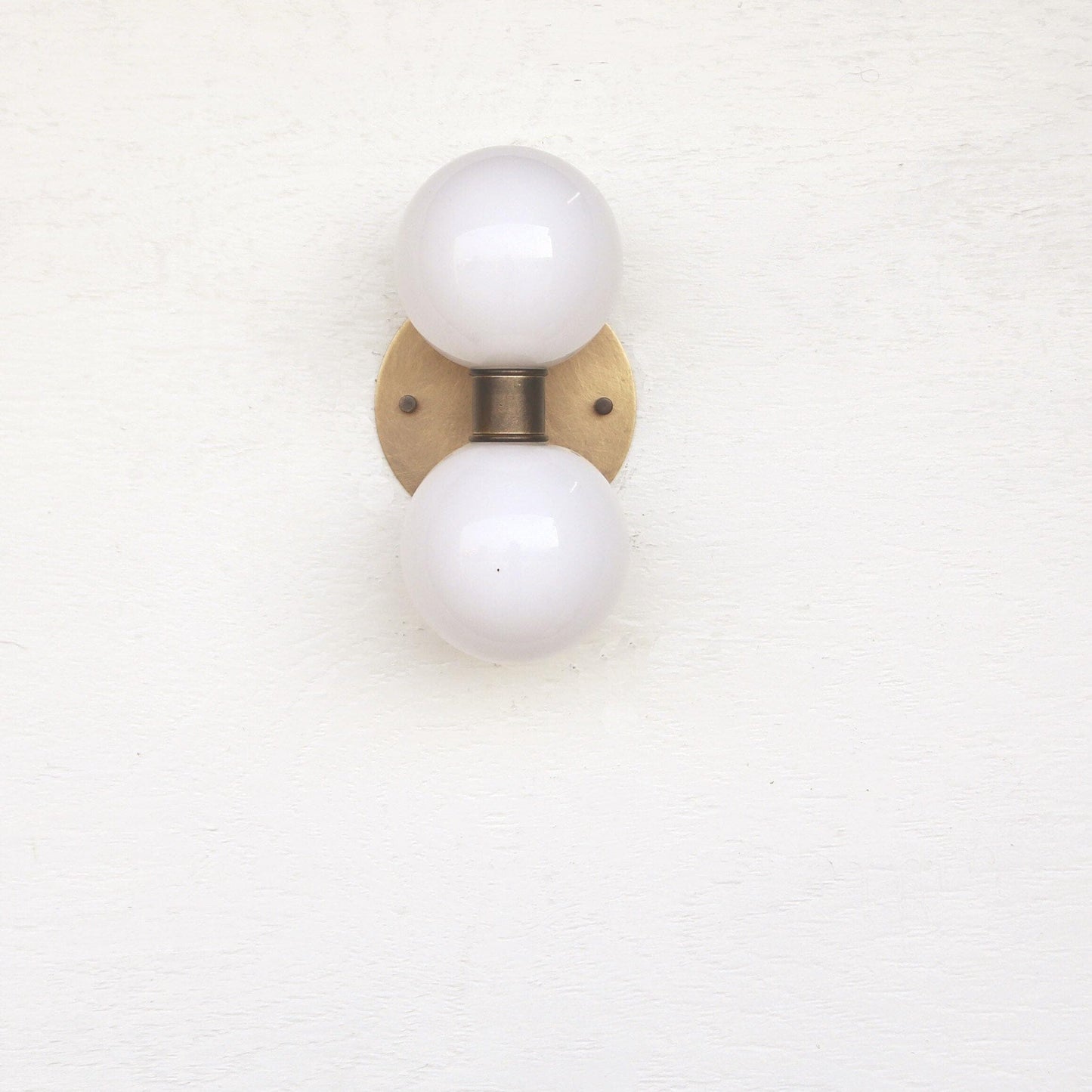Two-Light Stacked Opal Globe Vanity Sconce