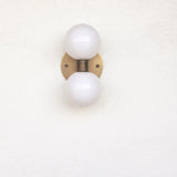 Two-Light Stacked Opal Globe Vanity Sconce