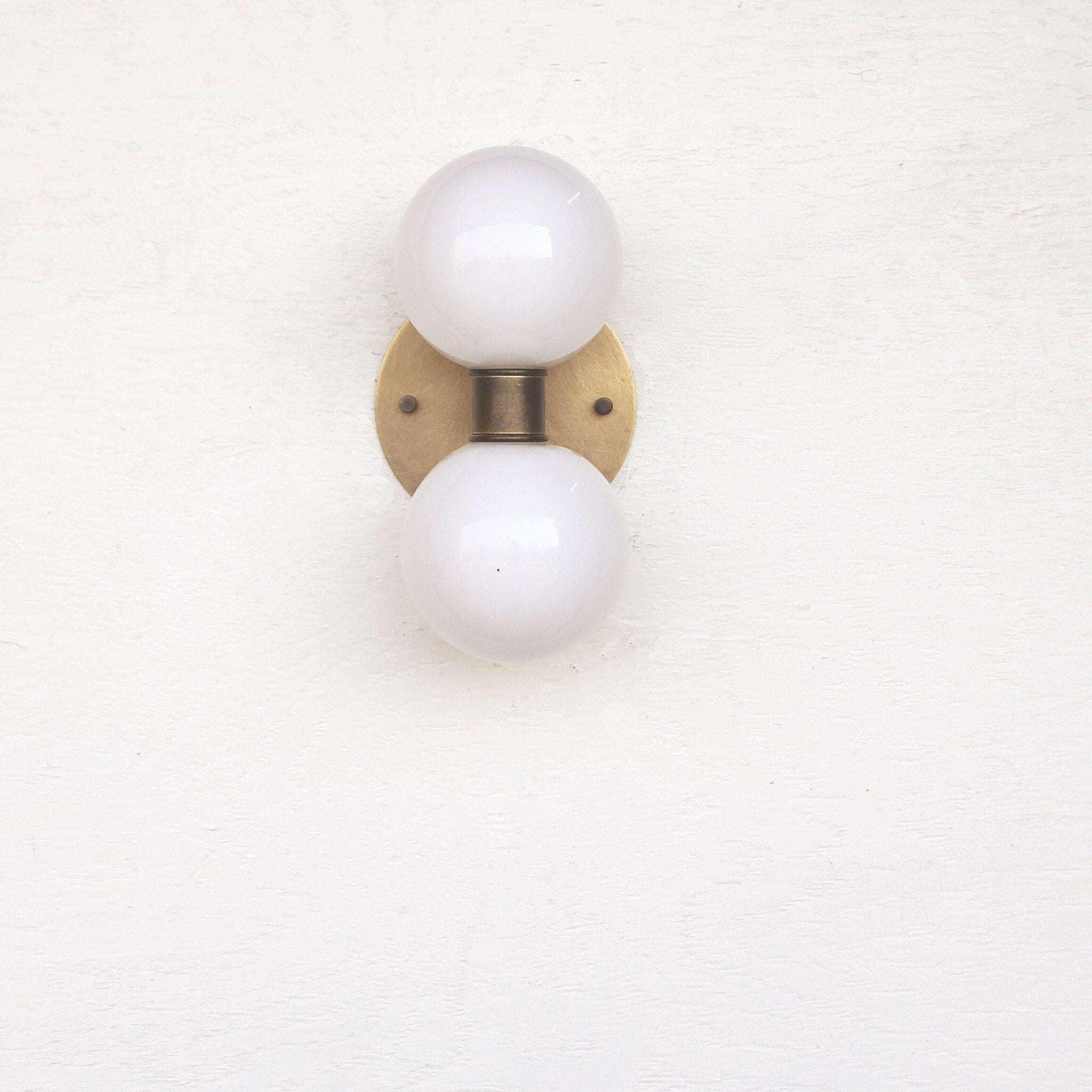 Two-Light Stacked Opal Globe Vanity Sconce