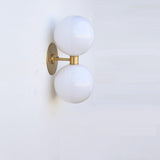 Two-Light Stacked Opal Globe Vanity Sconce