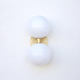 Two-Light Stacked Opal Globe Vanity Sconce