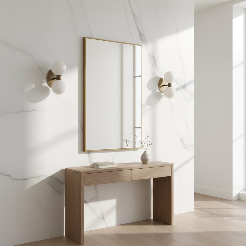 Two-Light Stacked Opal Globe Vanity Sconce