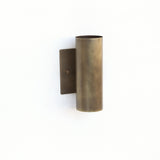 Two-Light Up and Down Brass Cylinder Wall Sconce