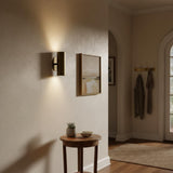 Two-Light Up and Down Brass Cylinder Wall Sconce