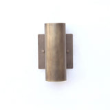 Two-Light Up and Down Brass Cylinder Wall Sconce