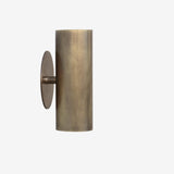 Two-Light Up and Down Brass Cylinder Wall Sconce