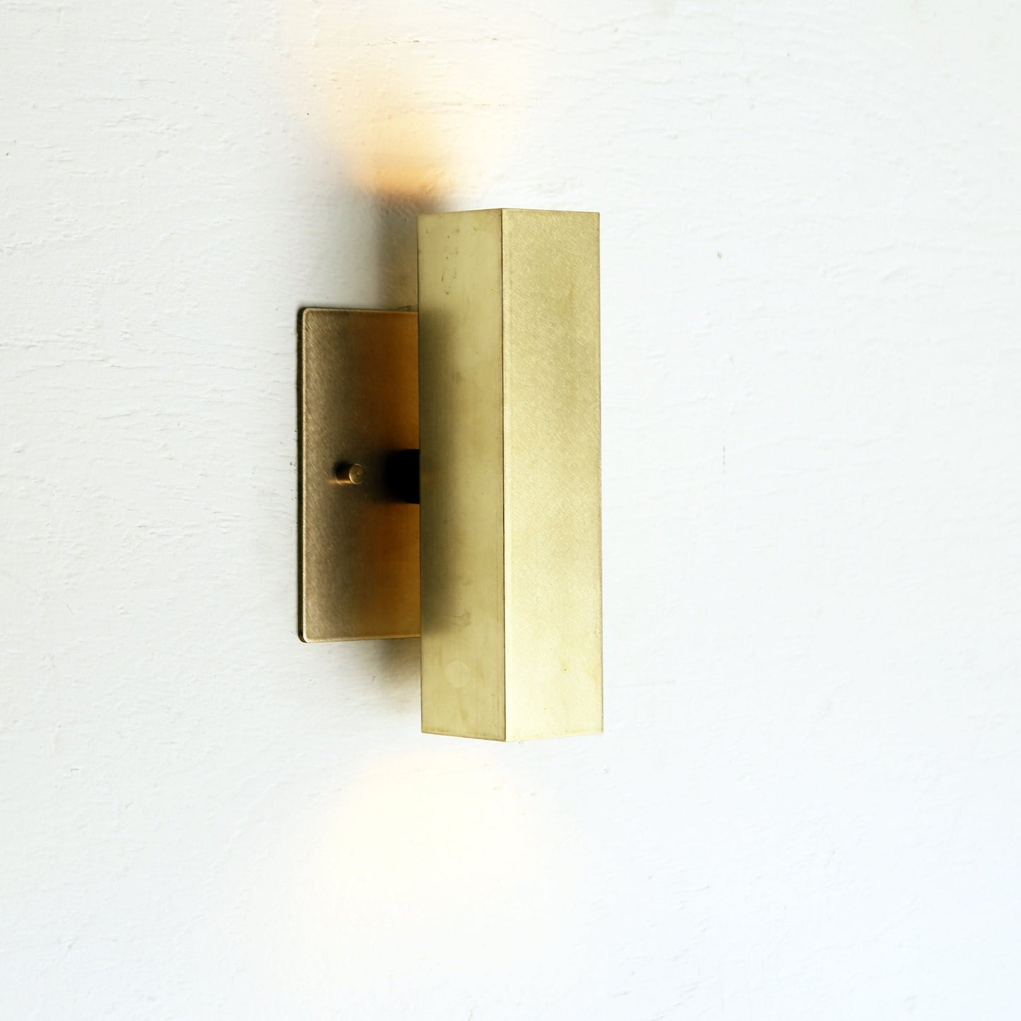 Two-Light Up and Down Rectangular Brass Wall Sconce