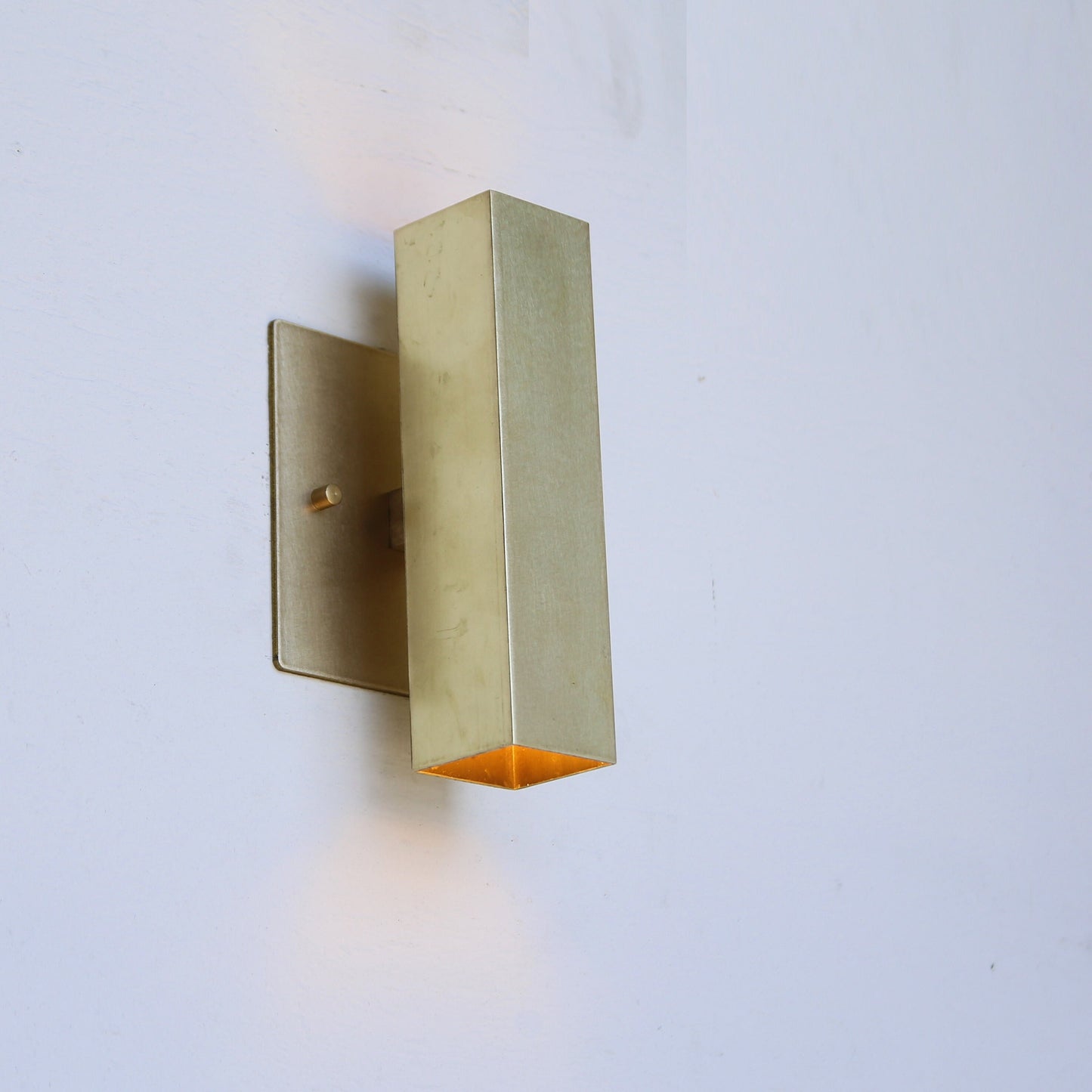 Two-Light Up and Down Rectangular Brass Wall Sconce