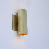 Two-Light Up and Down Rectangular Brass Wall Sconce