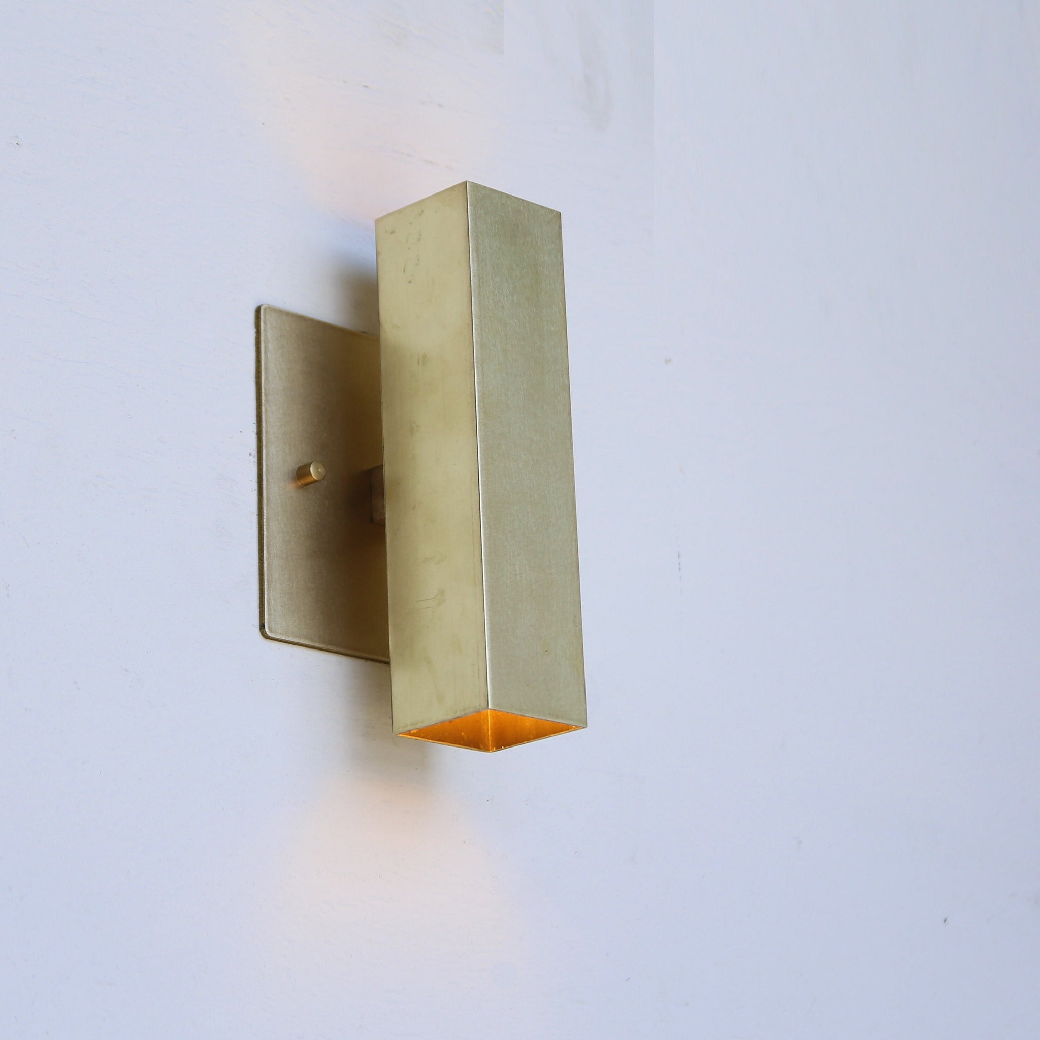 Two-Light Up and Down Rectangular Brass Wall Sconce