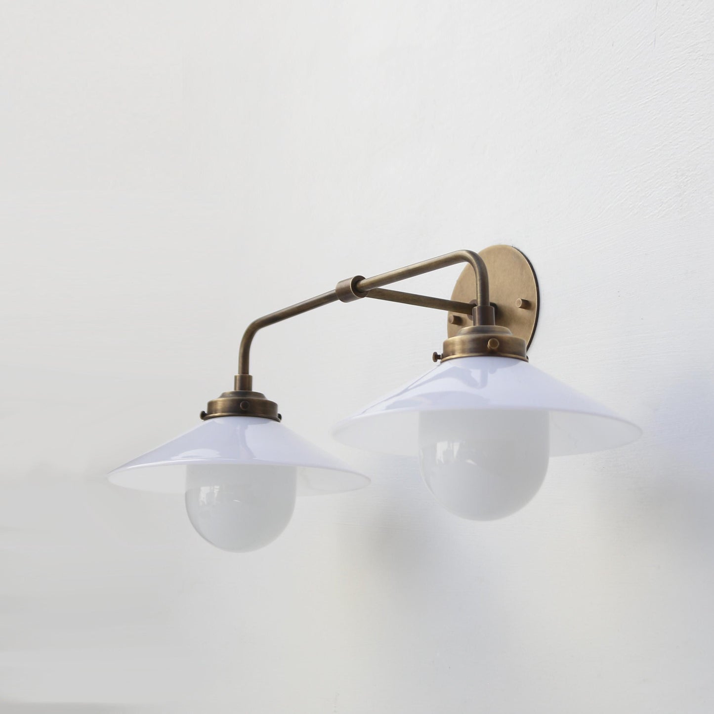 Two-Light Vanity Wall Sconce with 9-Inch Opal Glass Shades
