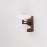 Two-Light Wall Sconce with Stacked Opal Glass Cone Shades