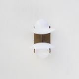 Two-Light Wall Sconce with Stacked Opal Glass Cone Shades
