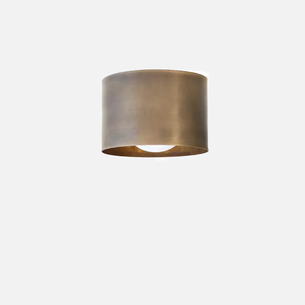 Vintage Brass Ceiling Spotlight, Simple Milky Glass Shade