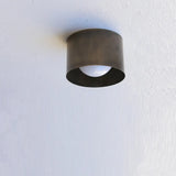 Vintage Brass Ceiling Spotlight, Simple Milky Glass Shade