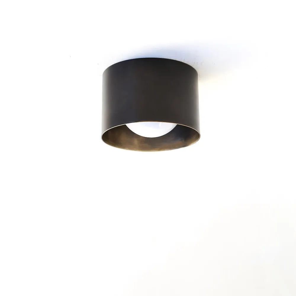 Vintage Brass Ceiling Spotlight, Simple Milky Glass Shade