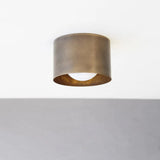 Vintage Brass Ceiling Spotlight, Simple Milky Glass Shade