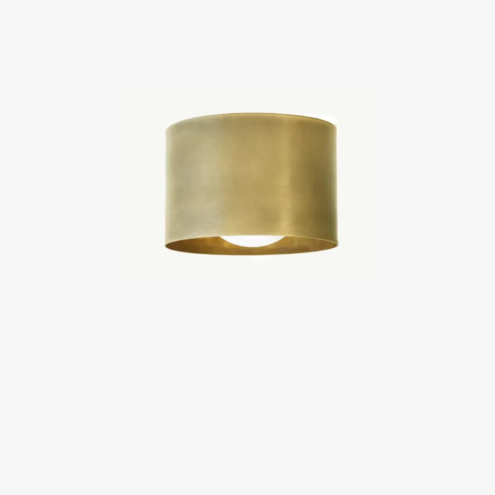 Vintage Brass Ceiling Spotlight, Simple Milky Glass Shade