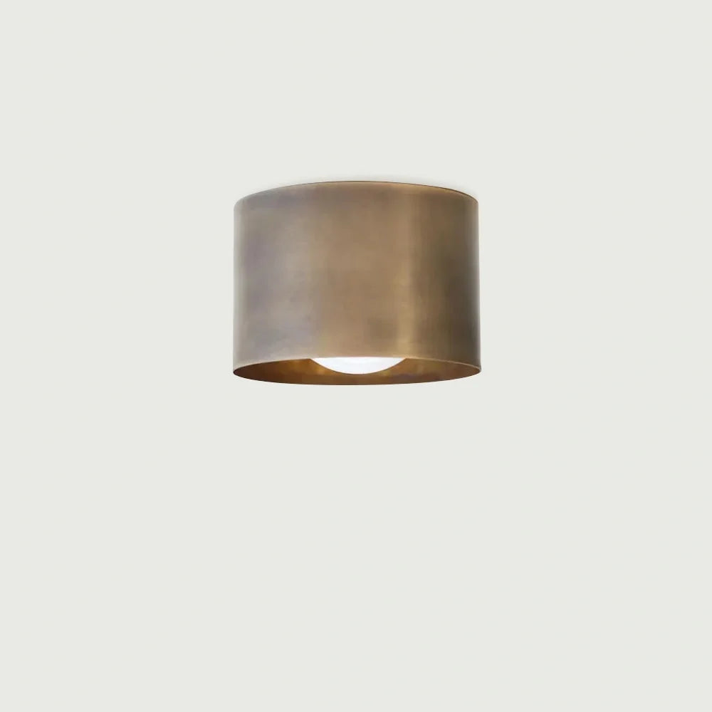 Vintage Brass Ceiling Spotlight, Simple Milky Glass Shade