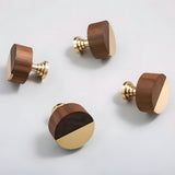 High-end Walnut Wood Brass Cabinet Knob