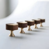 High-end Walnut Wood Brass Cabinet Knob
