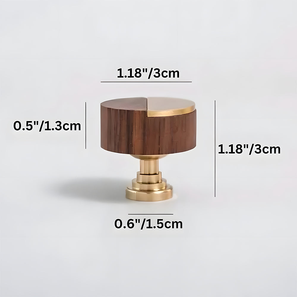 High-end Walnut Wood Brass Cabinet Knob
