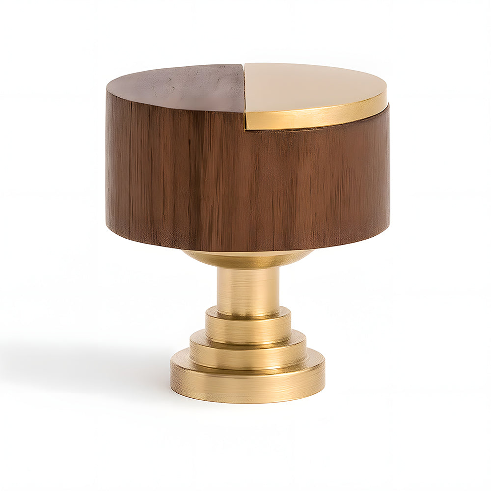 High-end Walnut Wood Brass Cabinet Knob