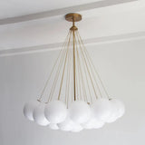 Modern Creative Chandelier – White Glass Bubble Cloud Light