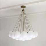 Modern Creative Chandelier – White Glass Bubble Cloud Light