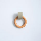 Wood Colorful Ring Leather Wardrobe Drawer Knobs